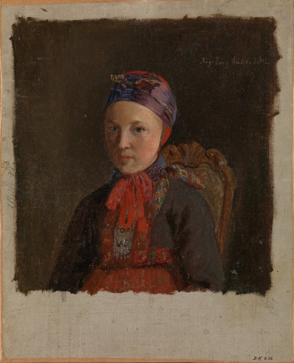 Porträt von Ingeborg Anderdatter Gulsvig von Adolph Tidemand