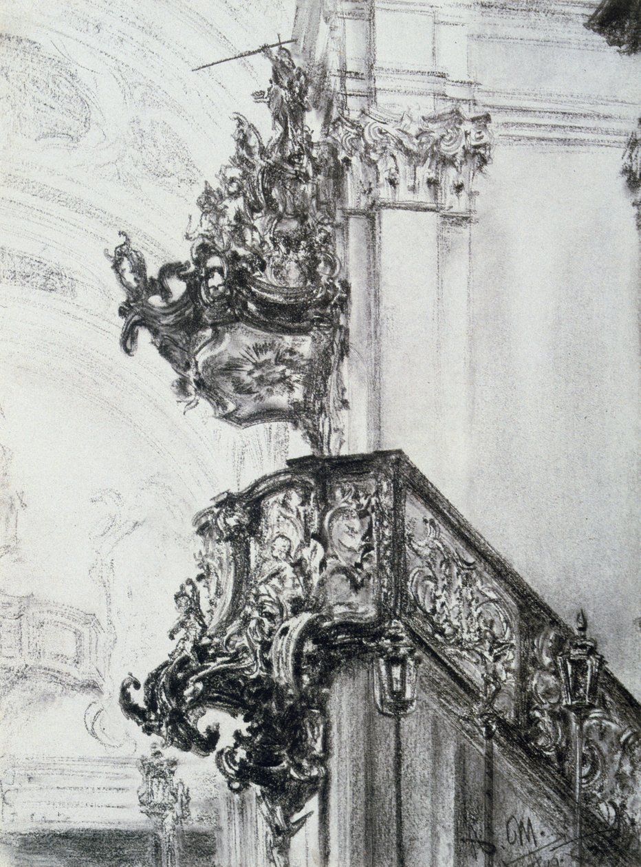 Architektonische Studie, 1830-1905 von Adolph Menzel