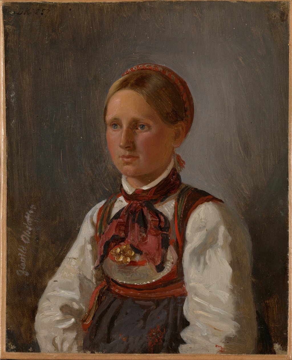 Porträt von Gunild Olsdatter aus Tinn von Adolph Tidemand