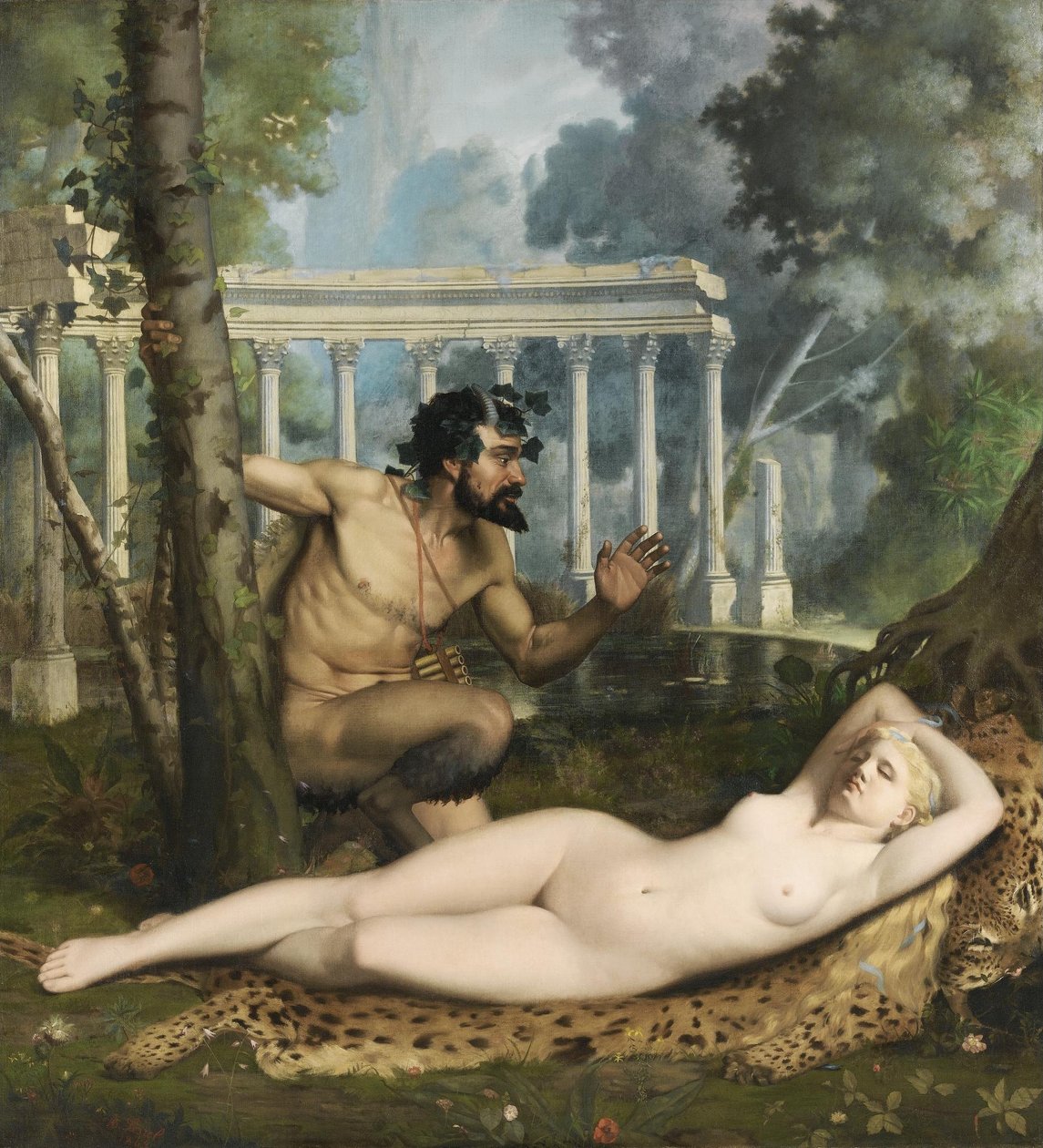 Pan und Venus von Adolphe Alexandre Lesrel