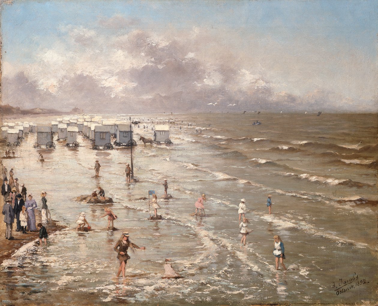 Der Strand von Ostende, 1892 von Adolphe Jacobs