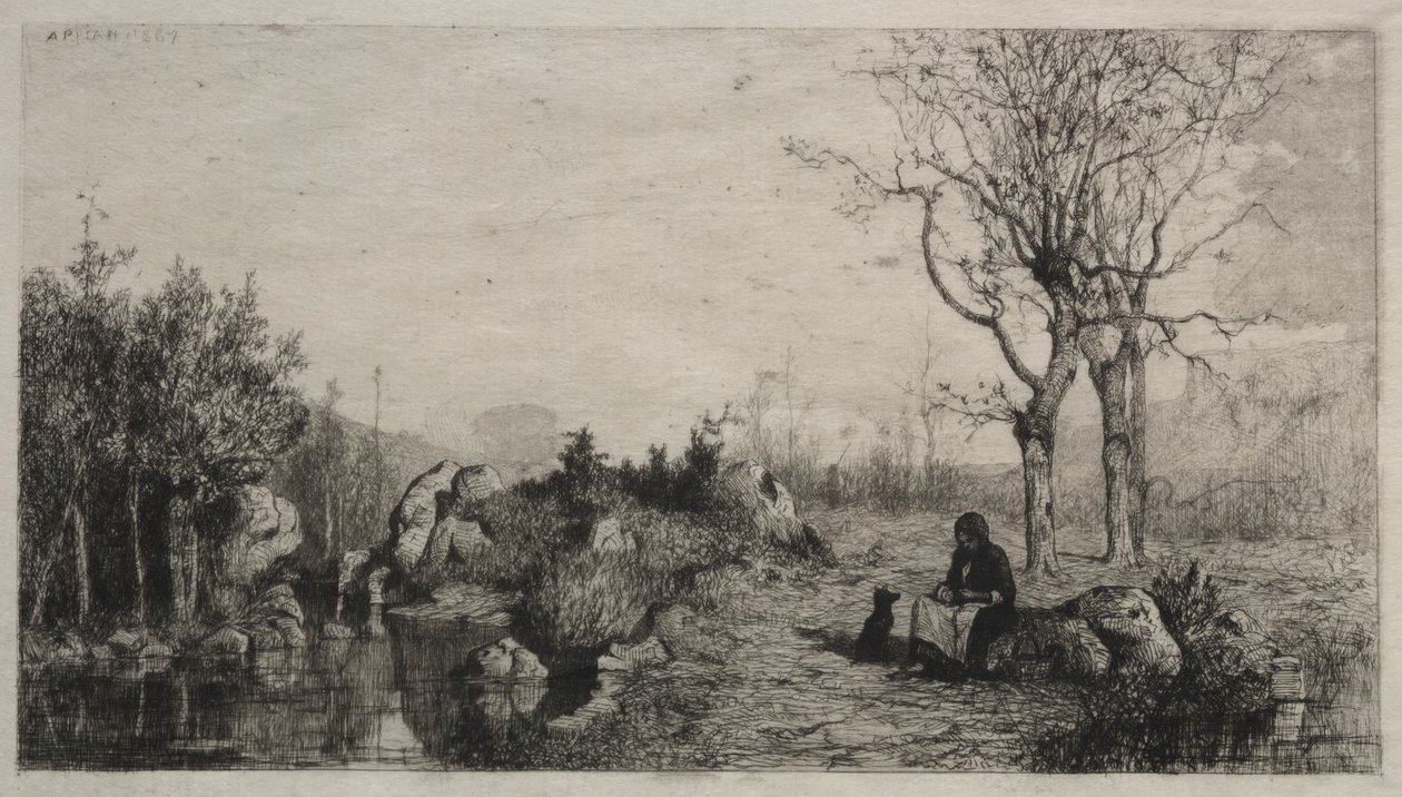 Ufer eines Baches bei Rossillon von Adolphe Appian