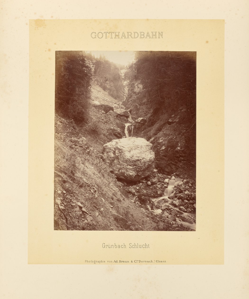 Gotthardbahn: Grünbachschlucht von Adolphe Braun and Cie