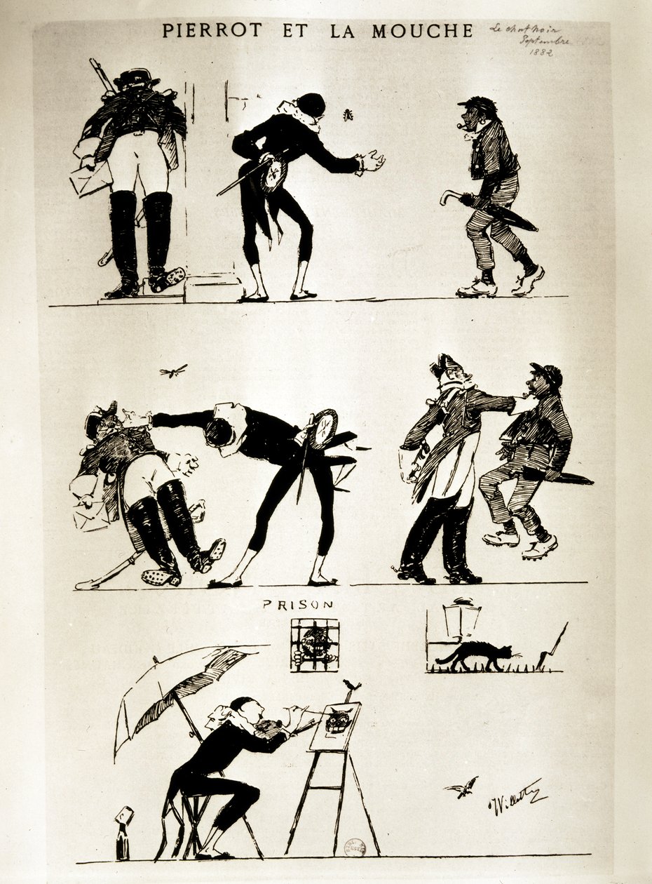 Pierrot und La Mouche von Adolphe Leon Willette