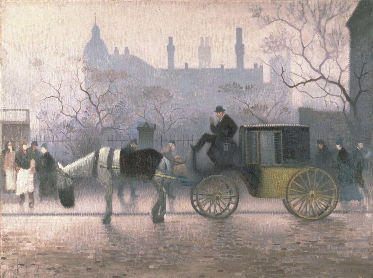 Altes Taxi bei All Saints, Manchester von Adolphe Valette