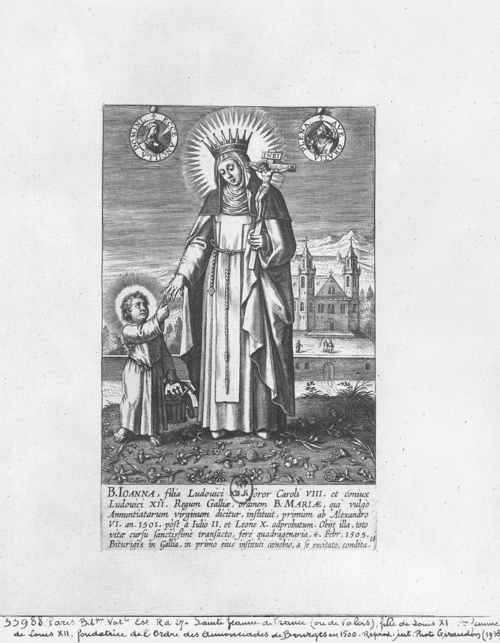Heilige Johanna von Frankreich und Valois (1464-1505) von Adriaen Collaert