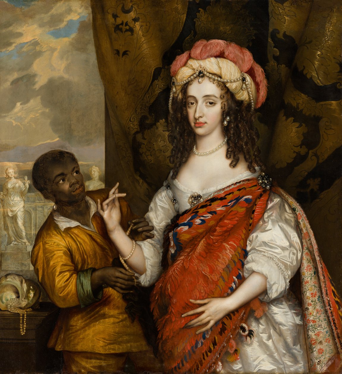 Posthumes Porträt von Maria I. Stuart mit einem Diener von Adriaen Hanneman