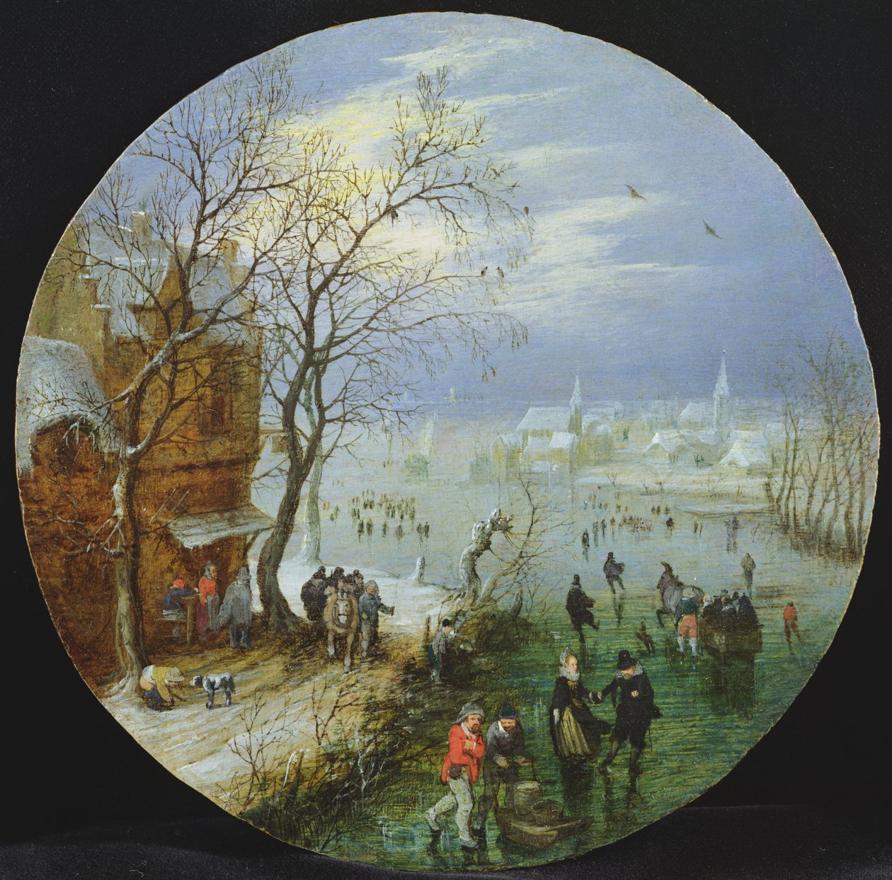 Eine Winterszene beim Schlittschuhlaufen von Adriaen van de Venne