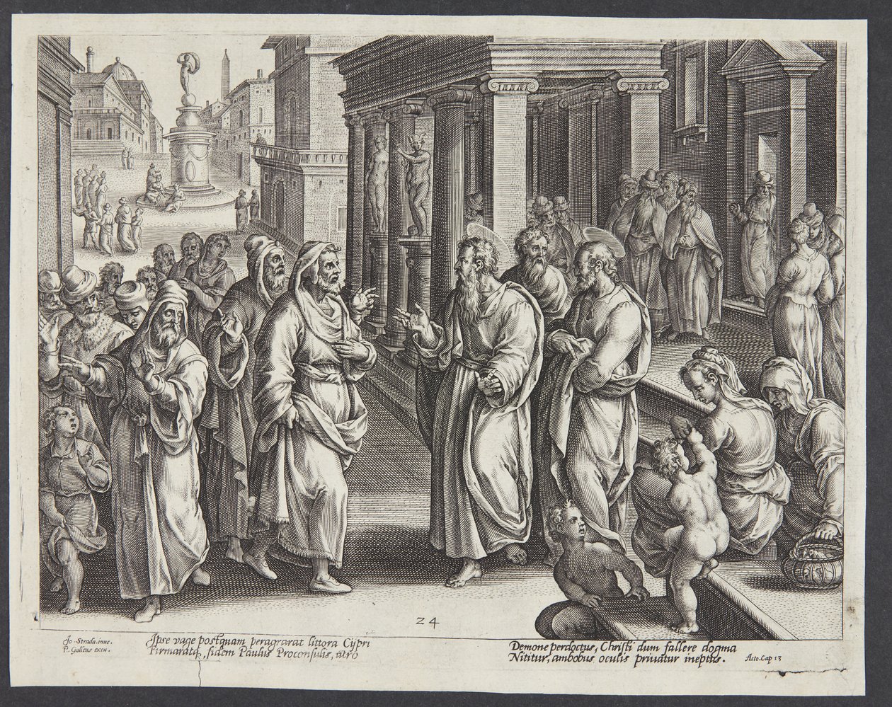 Die Blendung des Elymas von Adriaen Collaert