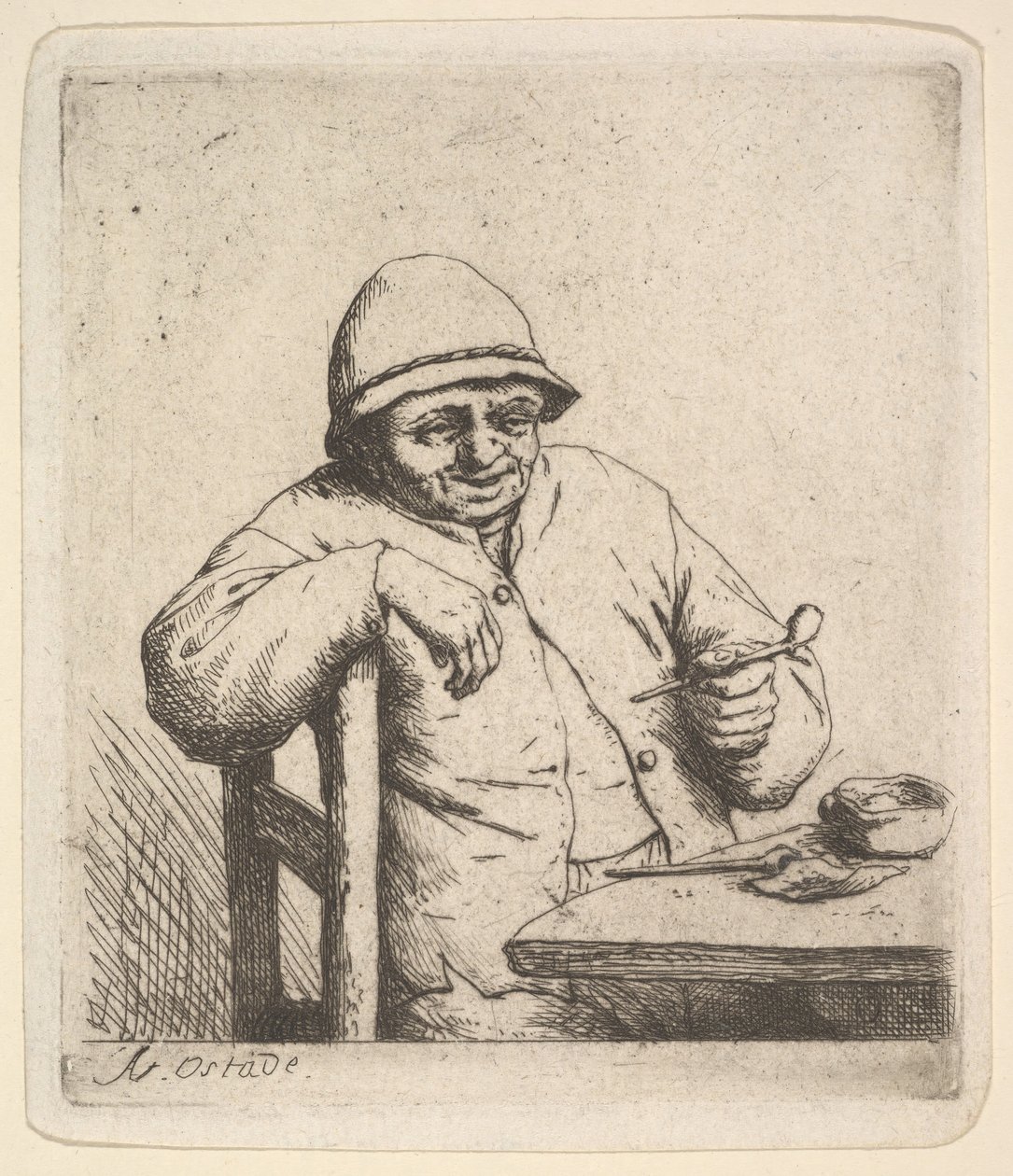 Bauer mit Pfeife von Adriaen Jansz. van Ostade