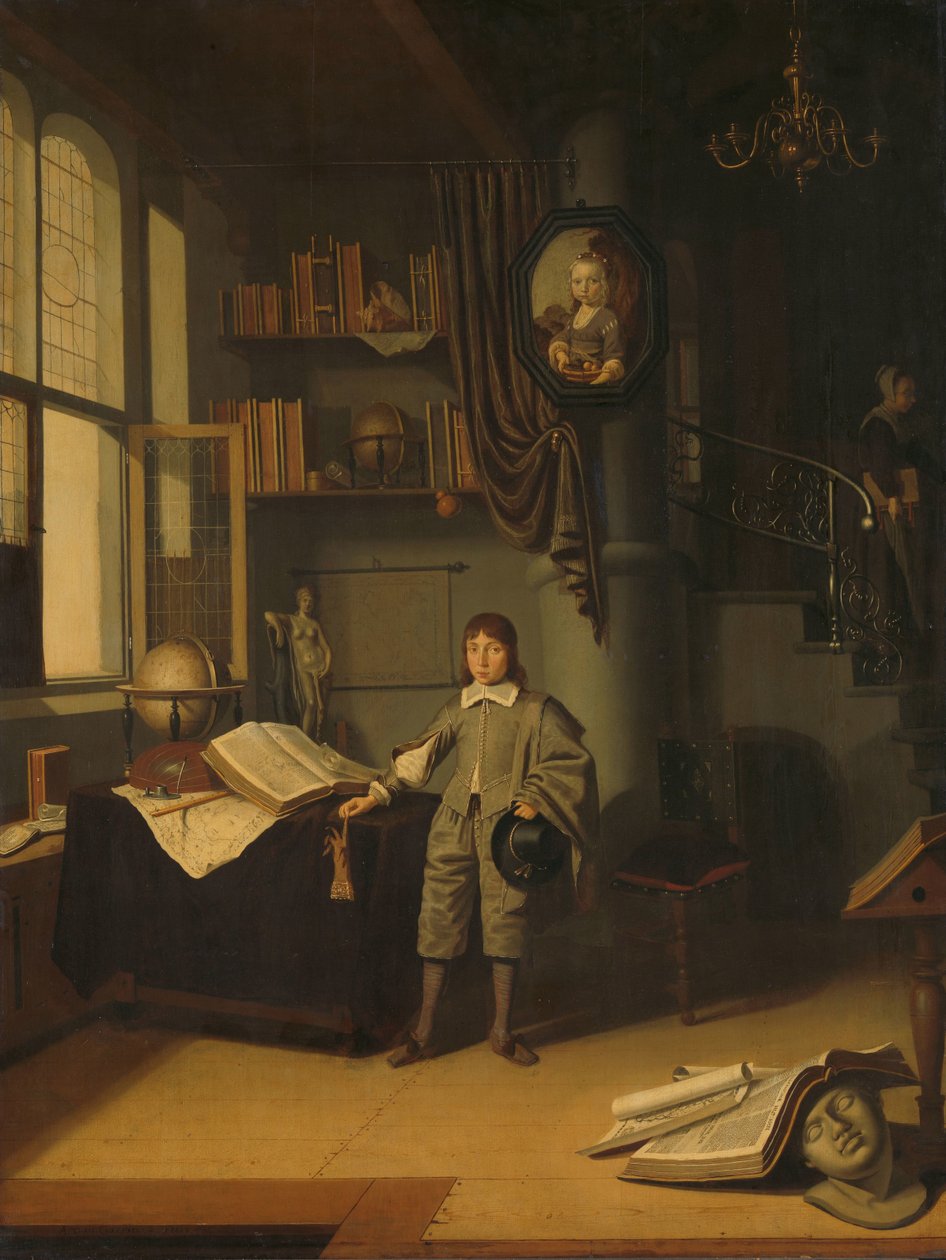 Junger Mann in einem Arbeitszimmer von Adriaen van Gaesbeeck
