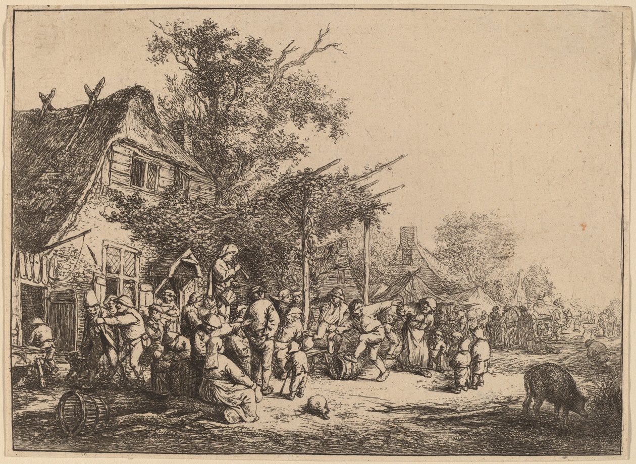Tanz unter dem Spalier von Adriaen van Ostade