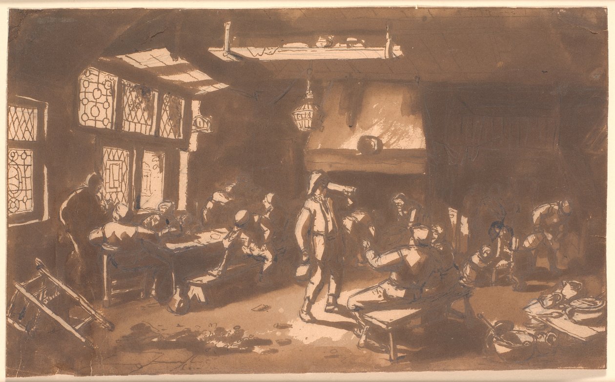 Eine Gaststube mit zahlreichen Gästen von Adriaen van Ostade