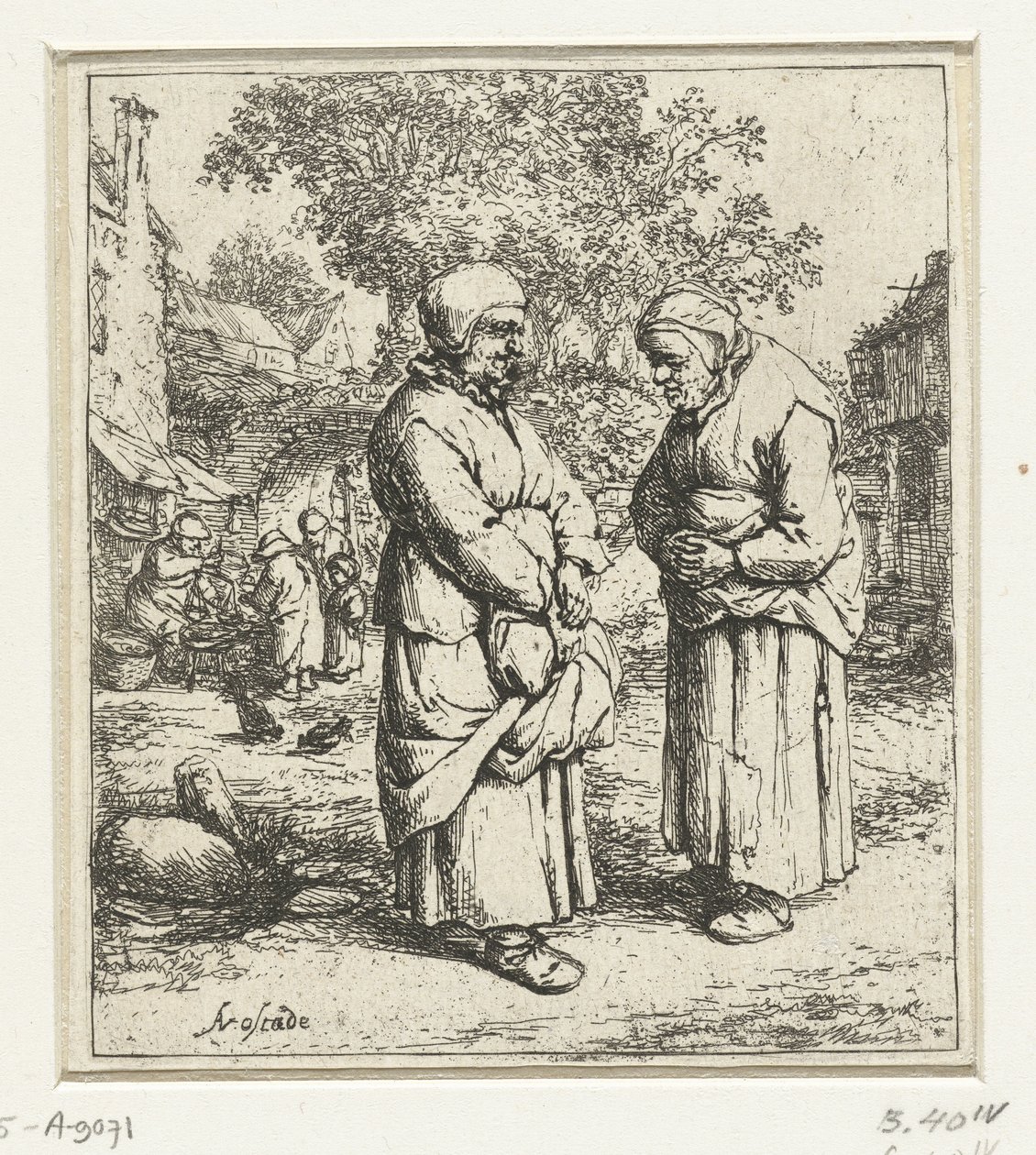 Zwei alte Frauen im Gespräch von Adriaen van Ostade