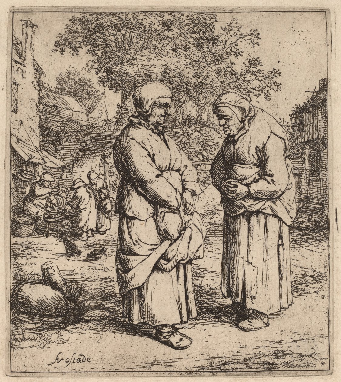 Zwei Klatschbasen von Adriaen van Ostade