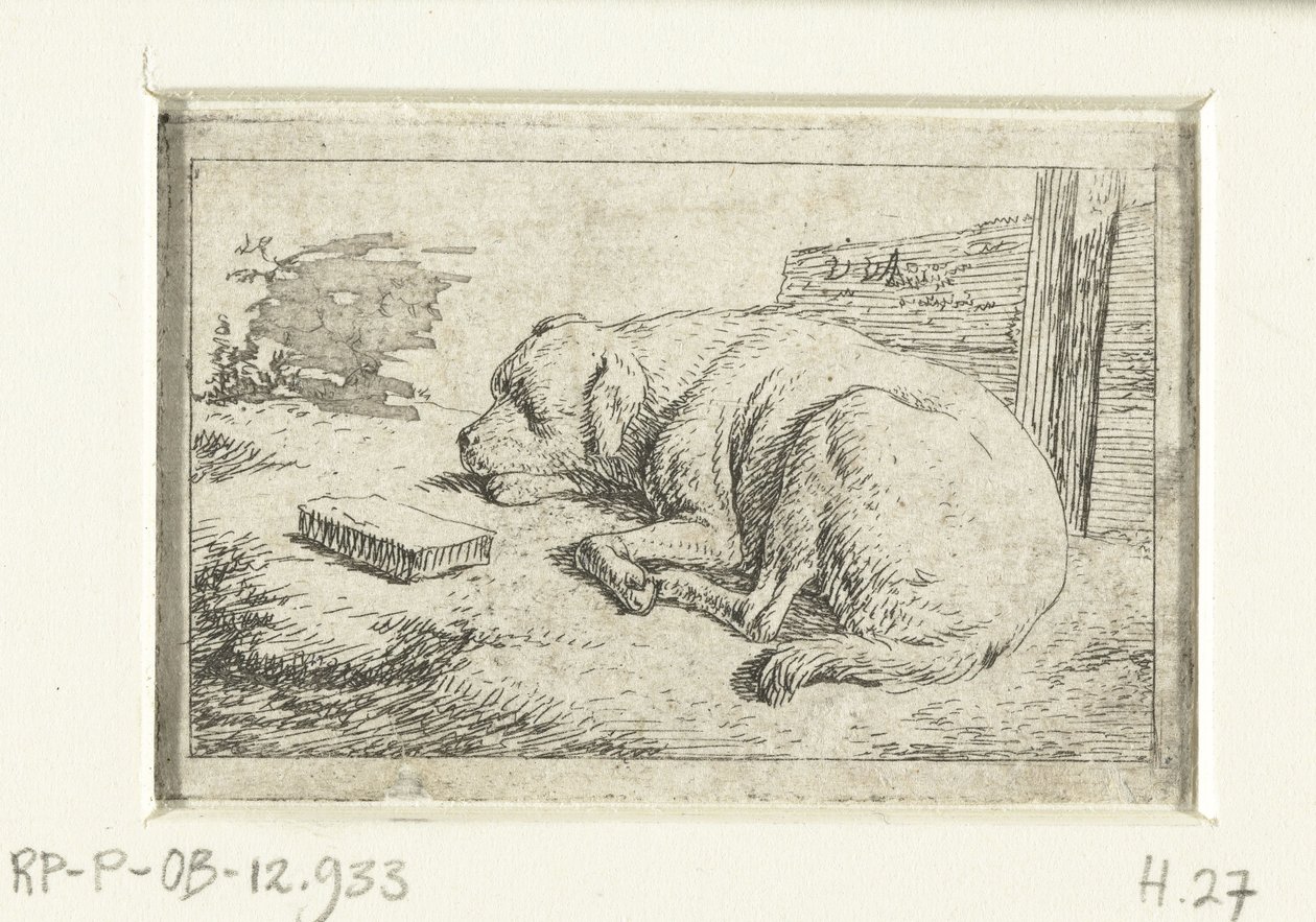 Schlafender Hund von Adriaen van de Velde