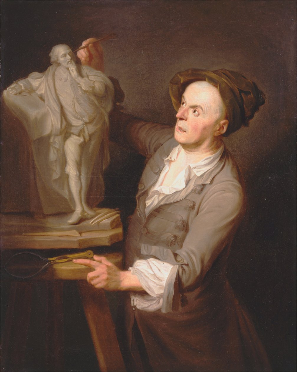 Louis-Francois Roubiliac modelliert sein Denkmal für Shakespeare von Adrien Carpentiers