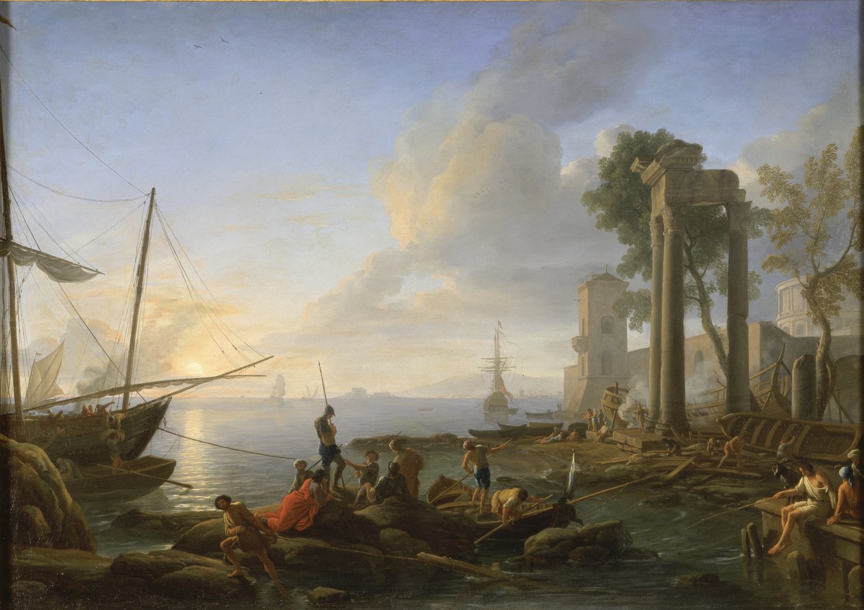 Marina bei Sonnenuntergang von Adrien Manglard