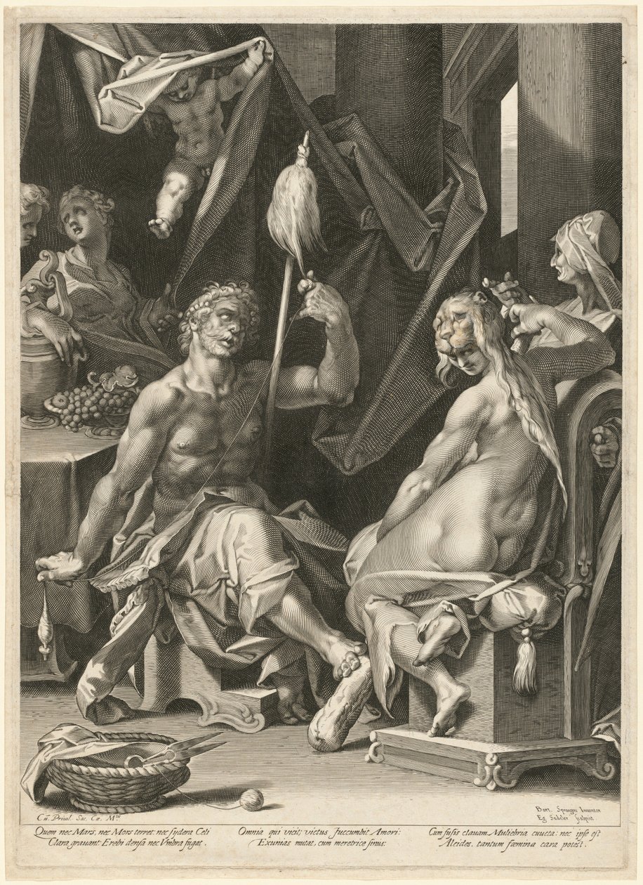 Herkules und Omphale von Aegidius Sadeler II, after Bartholomaeus Spranger