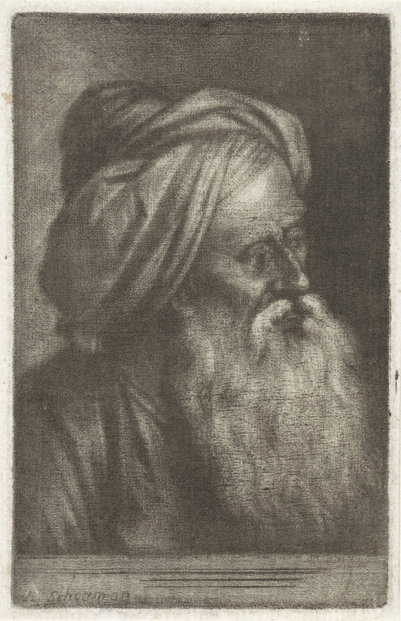 Büste eines Mannes mit Turban von Aert Schouman