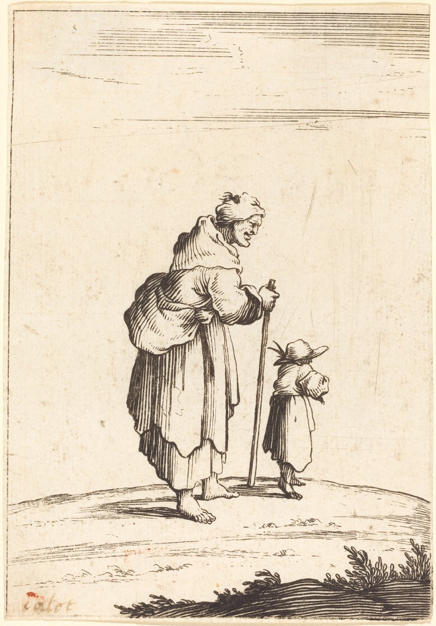 Bettlerin und Kind von After Jacques Callot