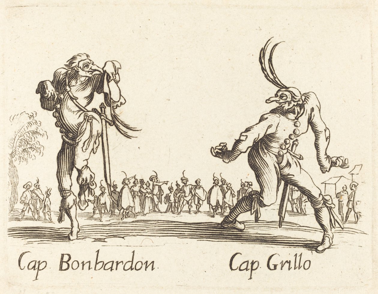 Kapitän Bonbardon und Kapitän Grillo von After Jacques Callot