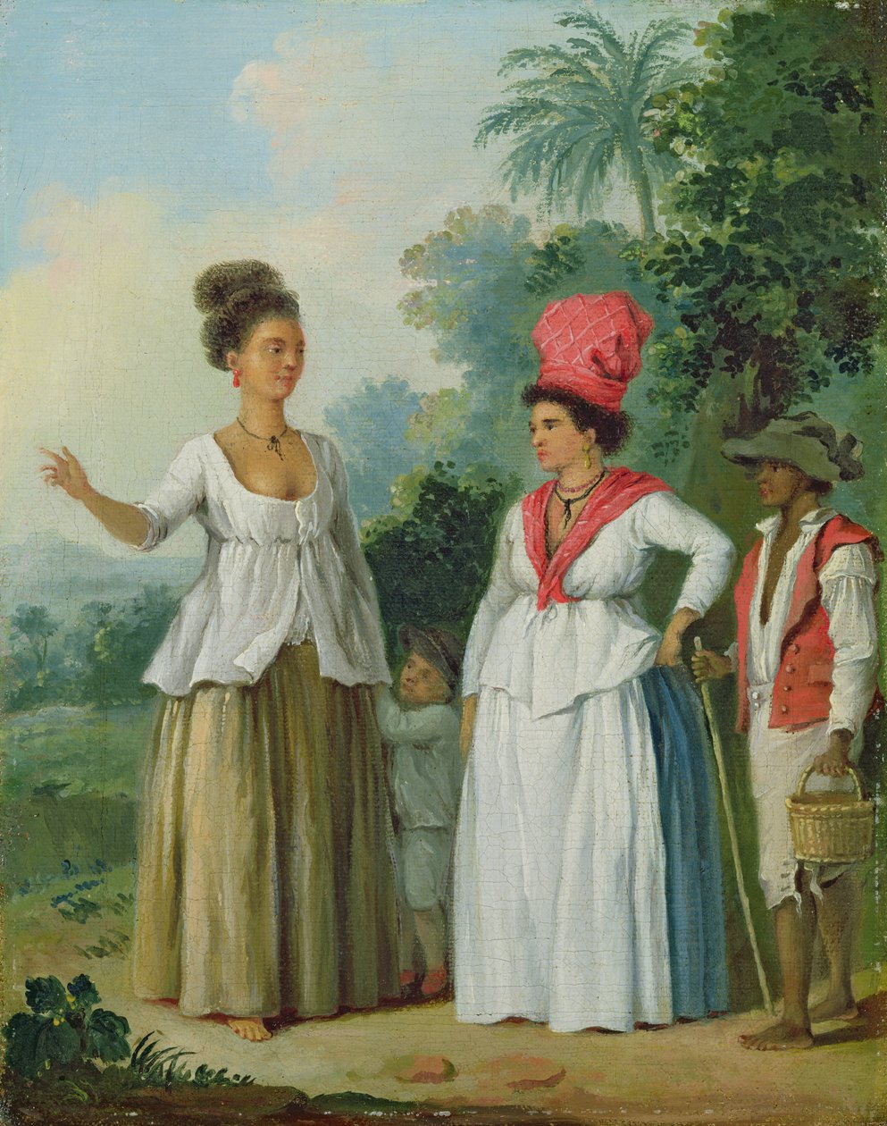 Westindische Frauen von Farbe, mit einem Kind und einem schwarzen Diener, ca. 1780 von Agostino Brunias