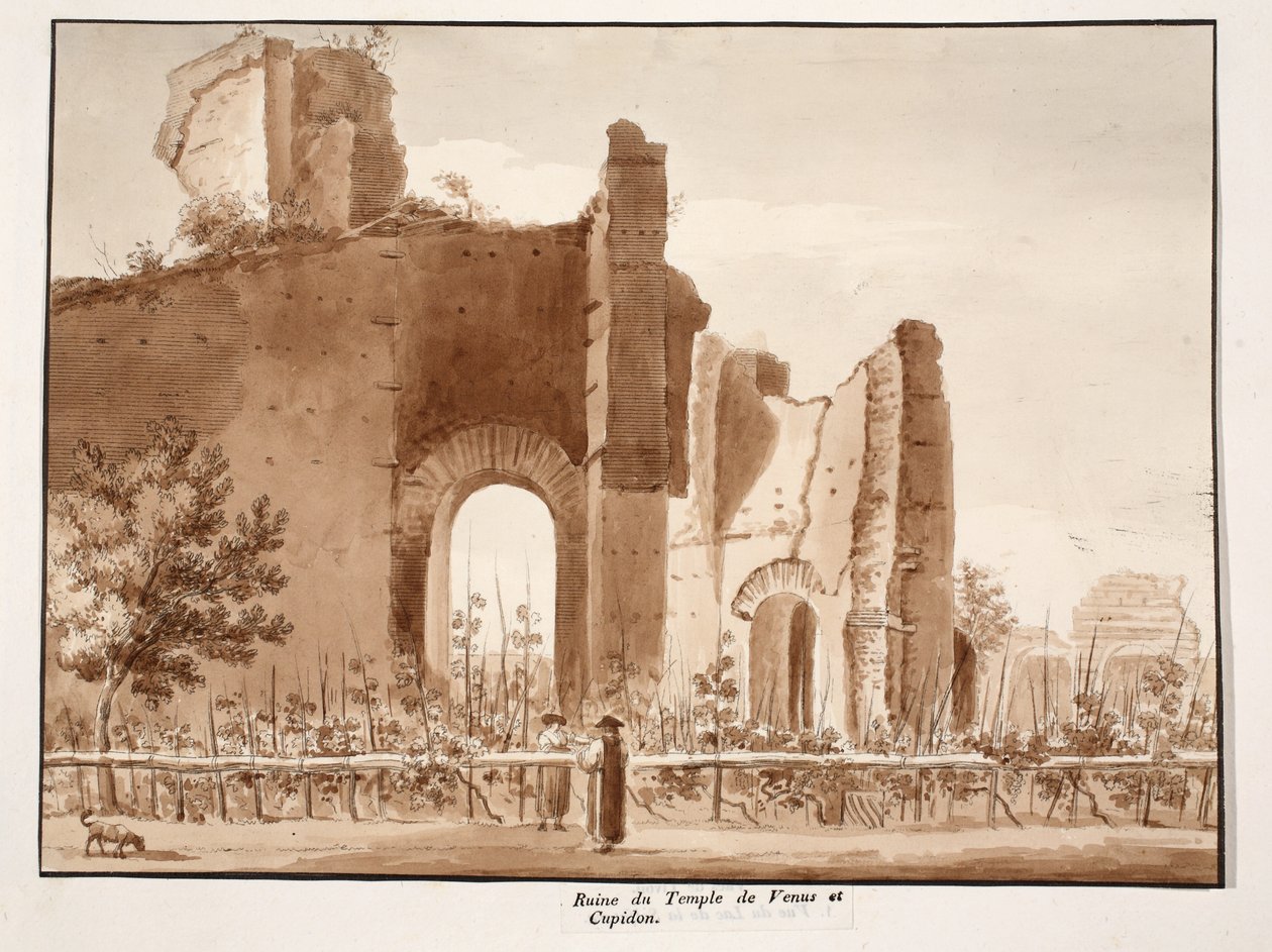 Ruine des Tempels von Venus und Amor, 1833 von Agostino Tofanelli