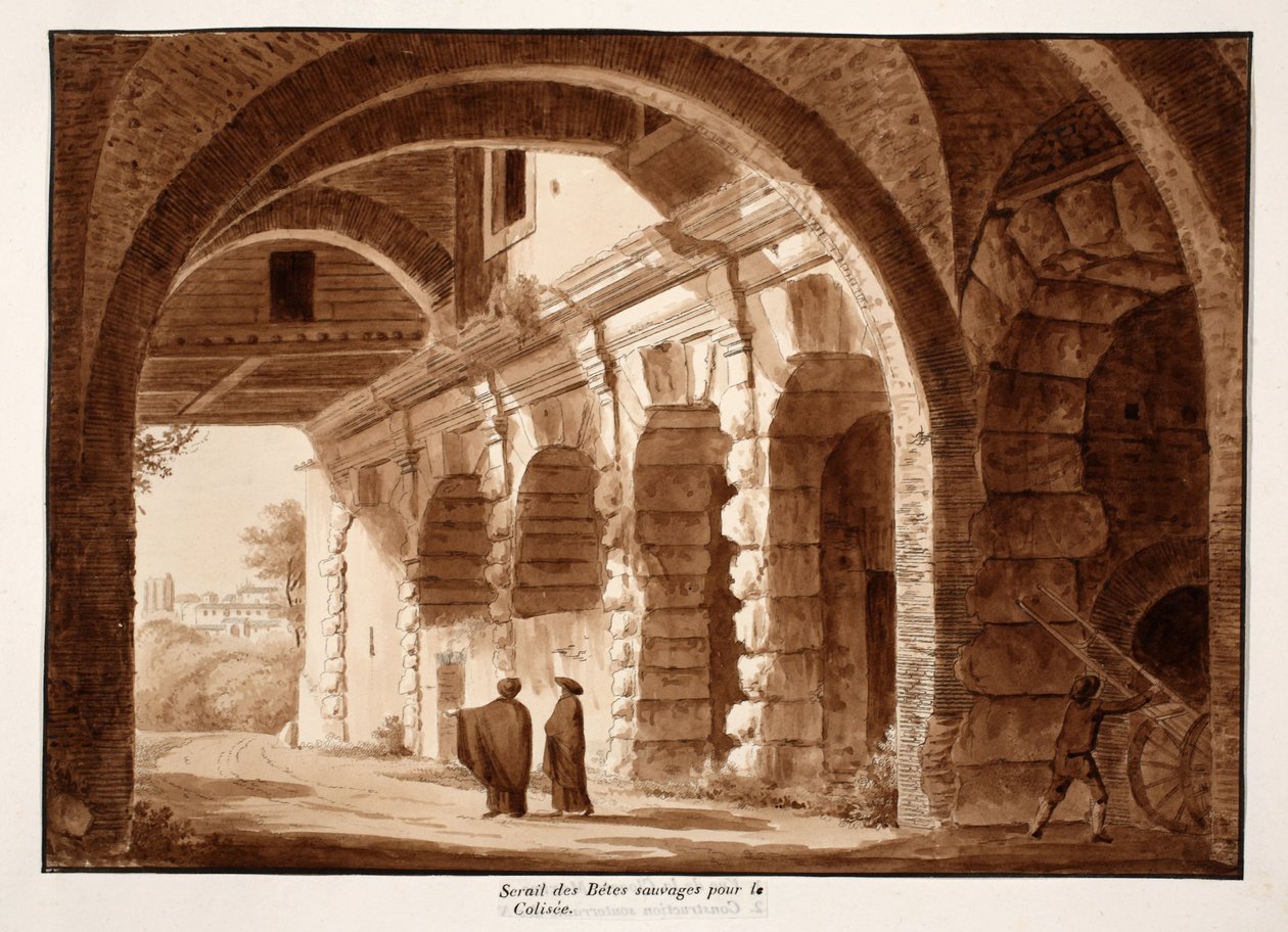 Die Einschließung der wilden Tiere für das Kolosseum, 1833 von Agostino Tofanelli