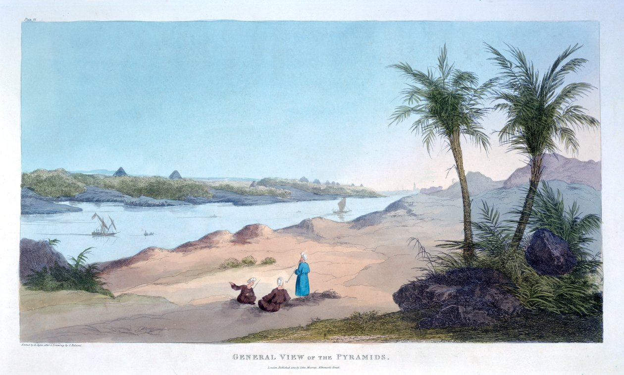Gesamtansicht der Pyramiden, Ägypten, 1820 von Agostino Aglio