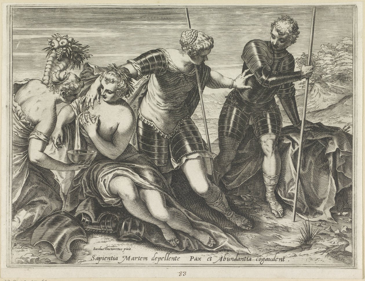 Mars von Minerva vertrieben von Agostino Carracci