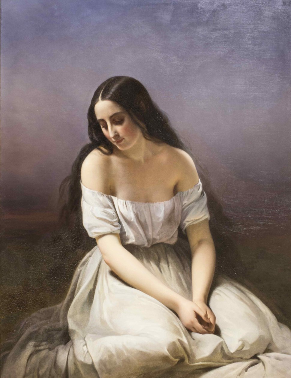 Eine junge Frau kniend, 1839 von Aimée Brune Pagès