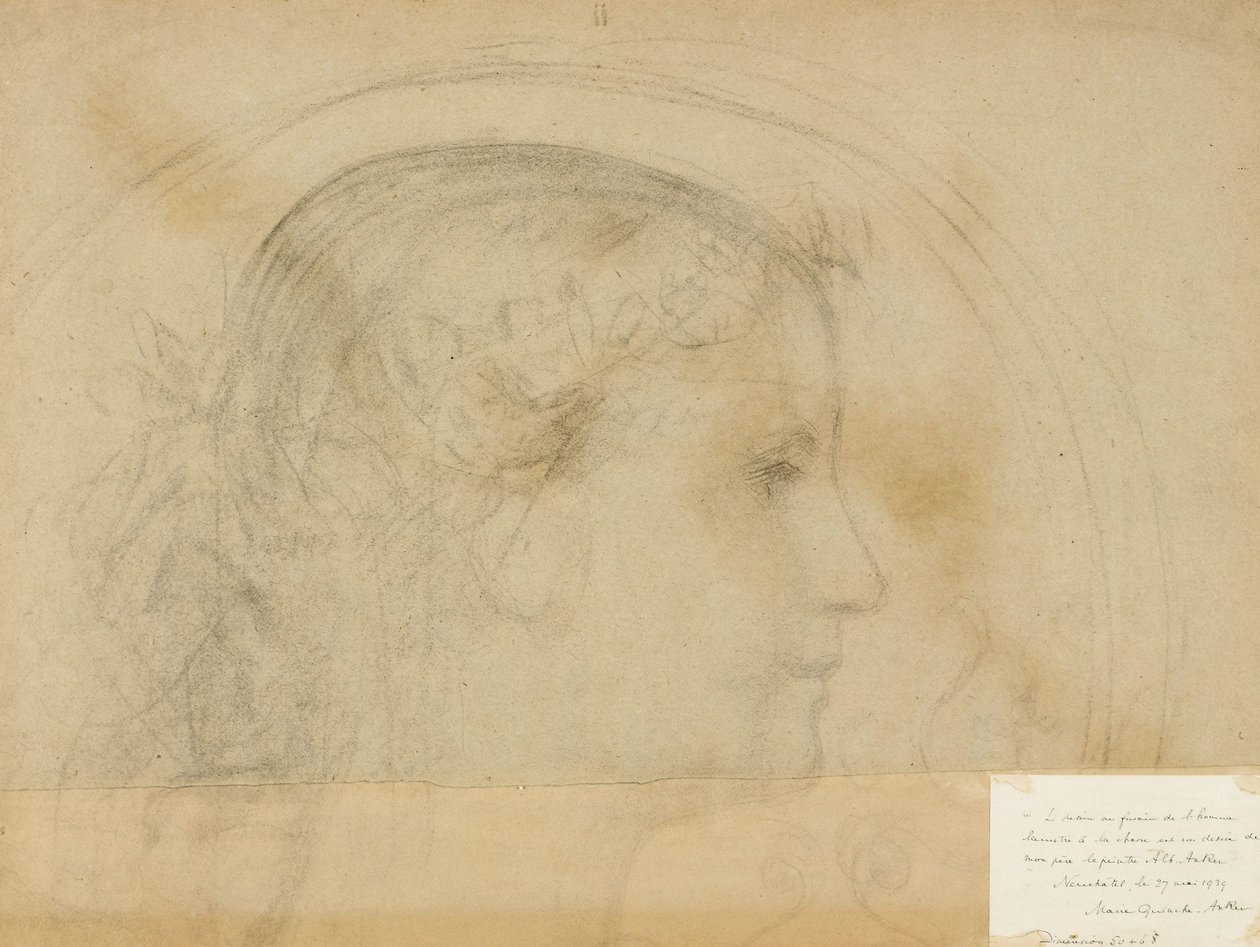 Studie Frauenkopf von Albert Anker