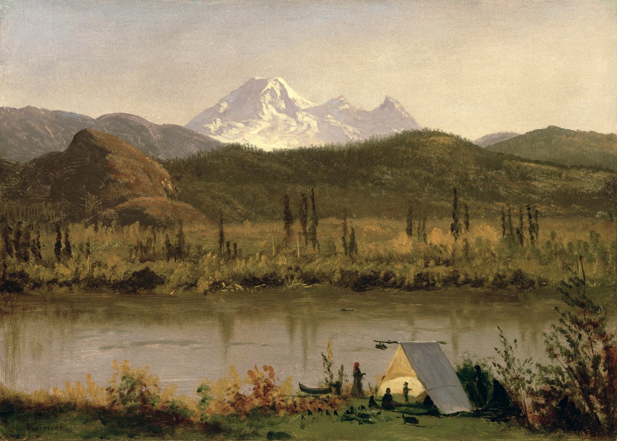 Mount Baker, Washington, vom Frazier River, ca. 1889 von Albert Bierstadt