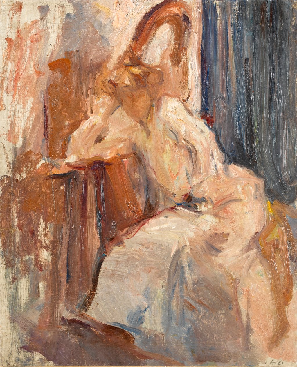 Sitzende Frau mit Harfe, ca. 1890 von Albert de Belleroche