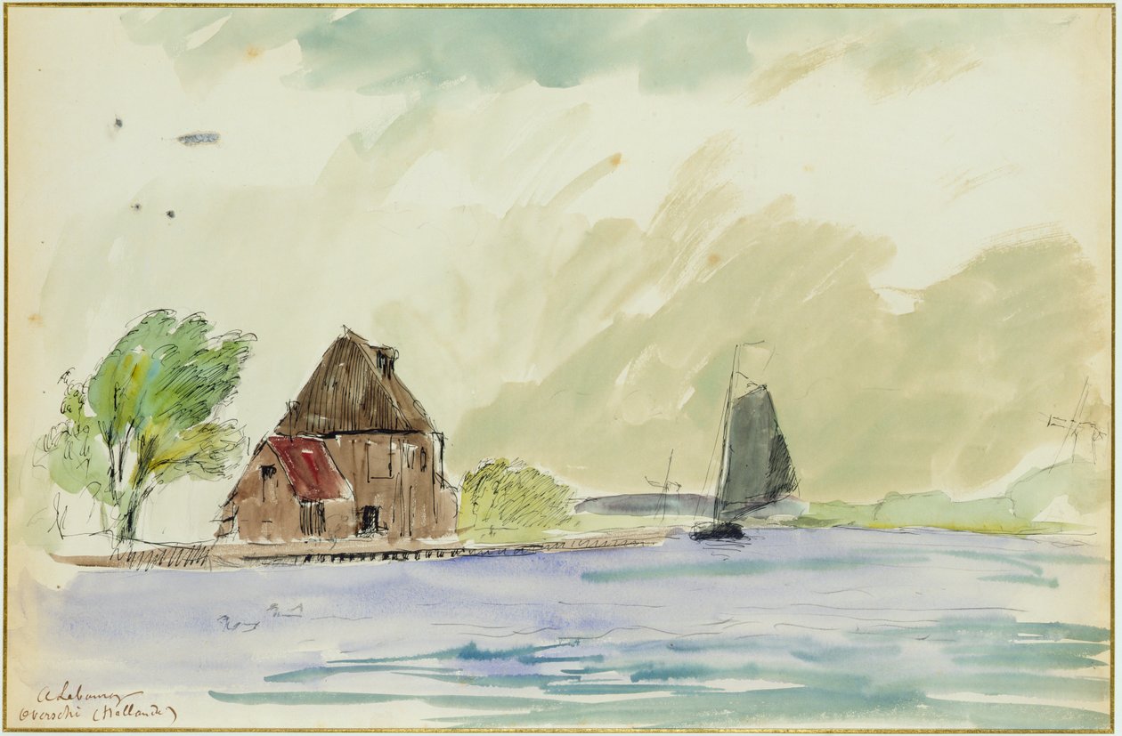 Die Ufer der Maas in Overschi, 1897 von Albert Charles Lebourg