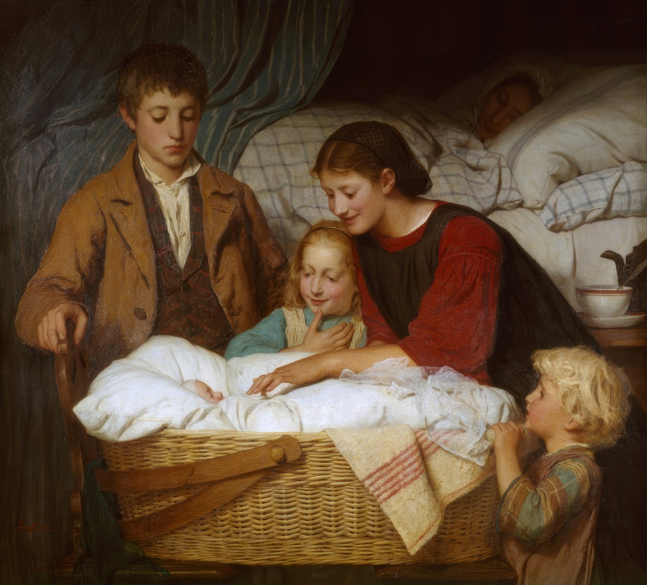 Das Neugeborene von Albert Anker