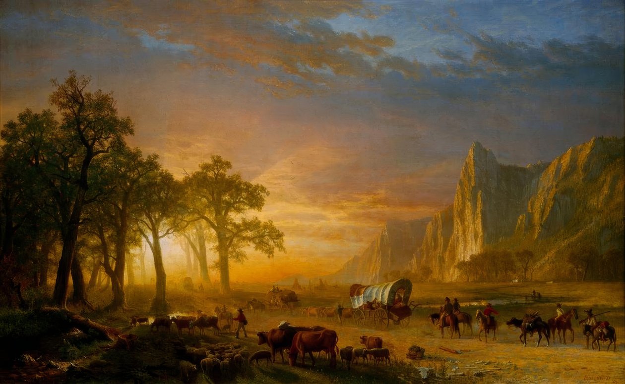 Emigranten überqueren die Ebenen von Albert Bierstadt
