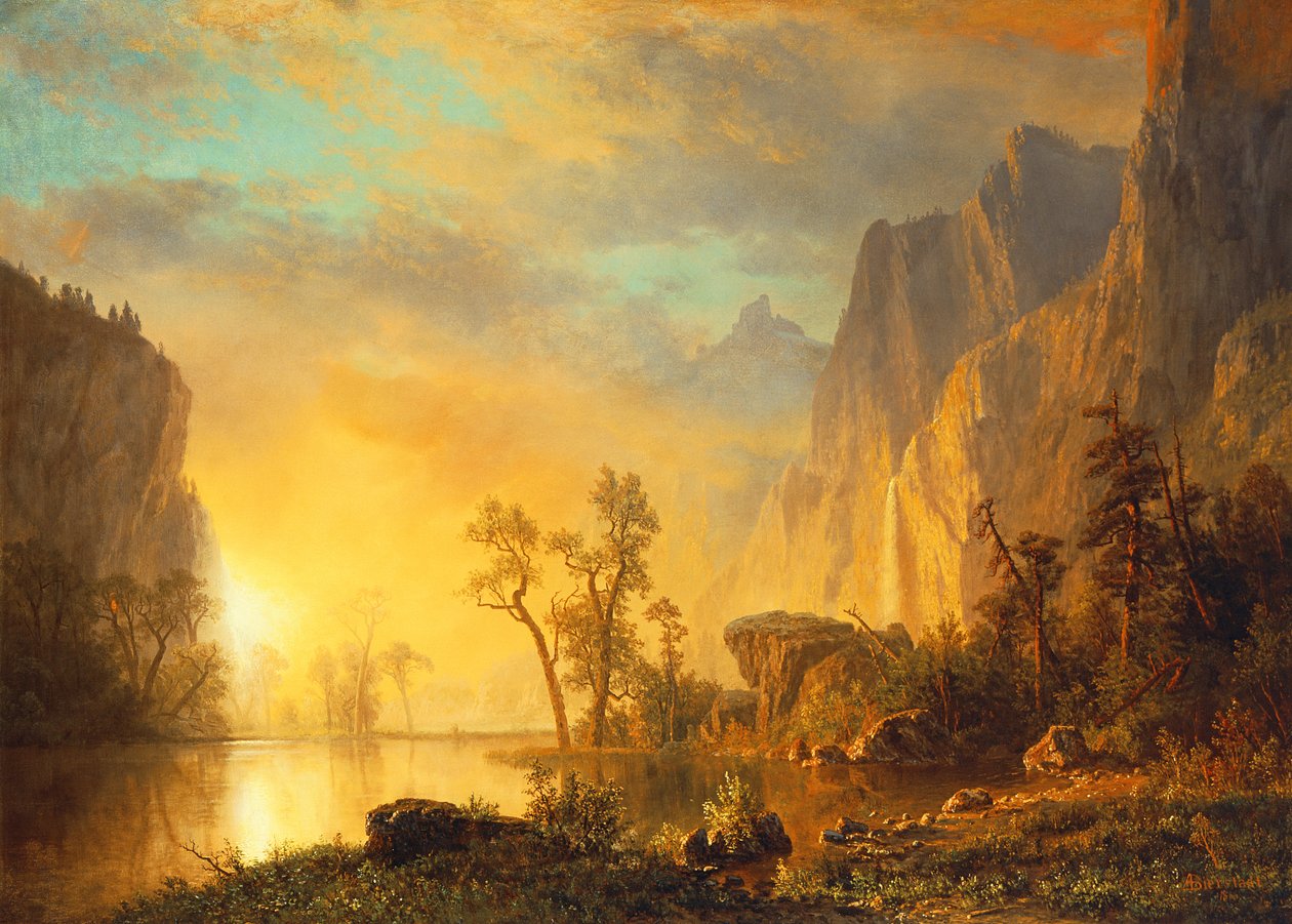 Sonnenuntergang in den Rockies von Albert Bierstadt