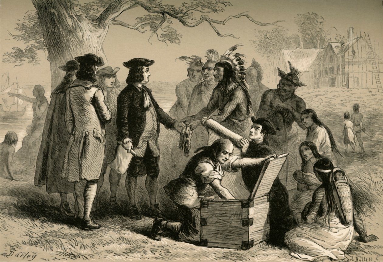 Penns Vertrag mit den Indianern, 1877 von Albert Bobbett
