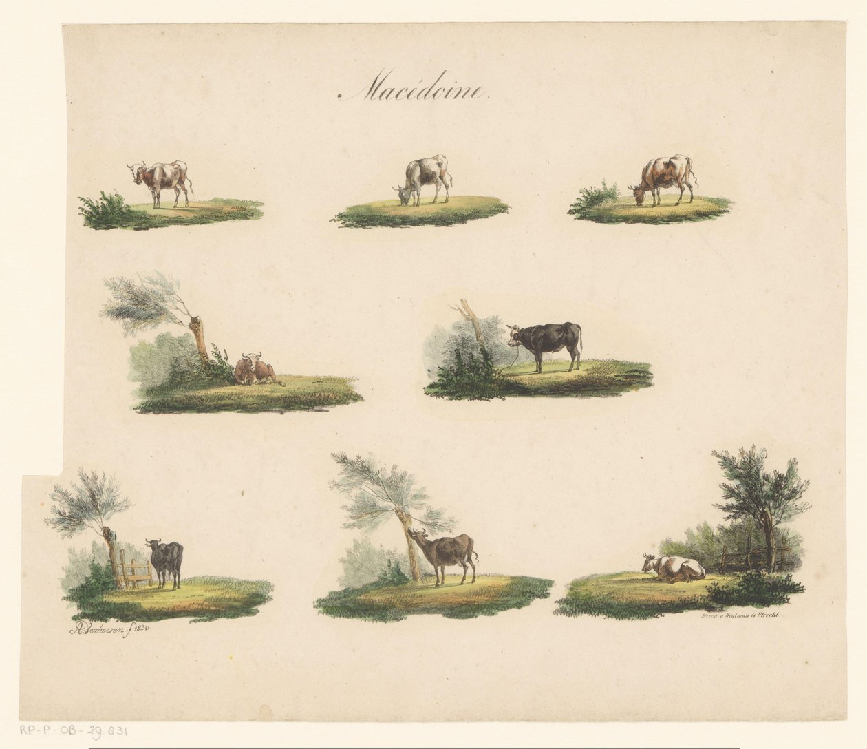 Kühe in Landschaft von Albertus Verhoesen