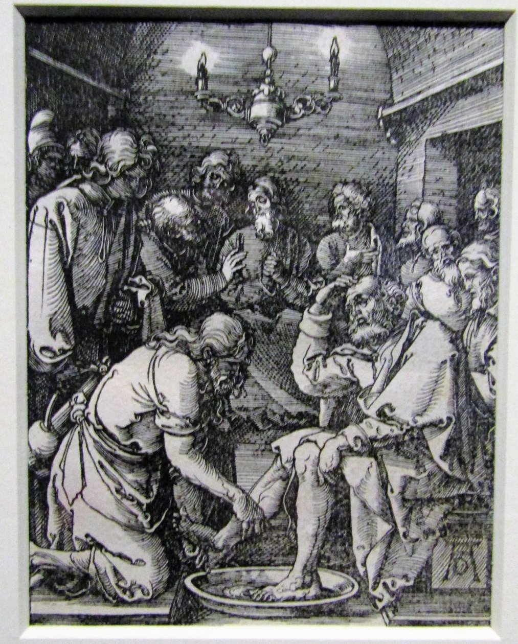 Christus wäscht die Füße der Jünger aus der Kleinen Passion von Albrecht Dürer