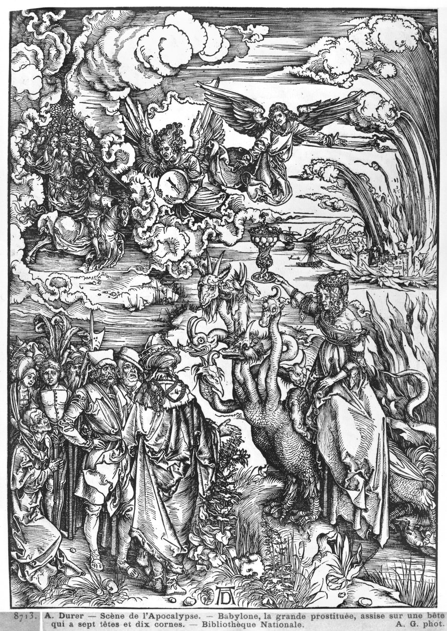 Szene aus der Apokalypse, die große babylonische Hure von Albrecht Dürer