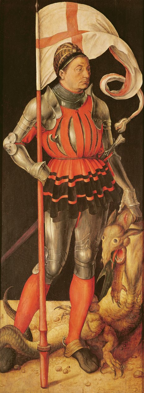 Stephan Paumgartner als Heiliger Georg, linkes Panel des Paumgartner Altars, ca. 1500 von Albrecht Dürer