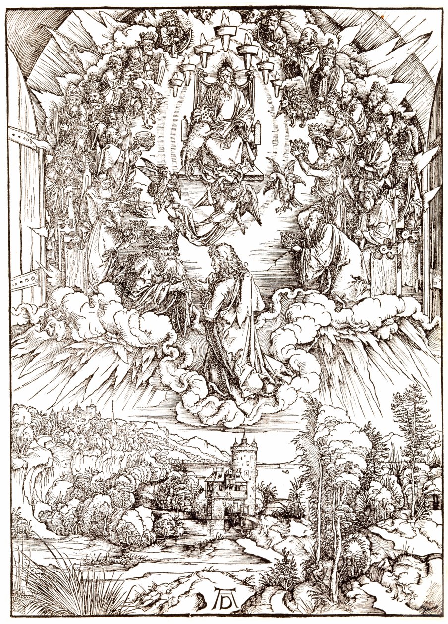 Johannes vor Gott und den Ältesten, aus Apokalypse von Albrecht Dürer