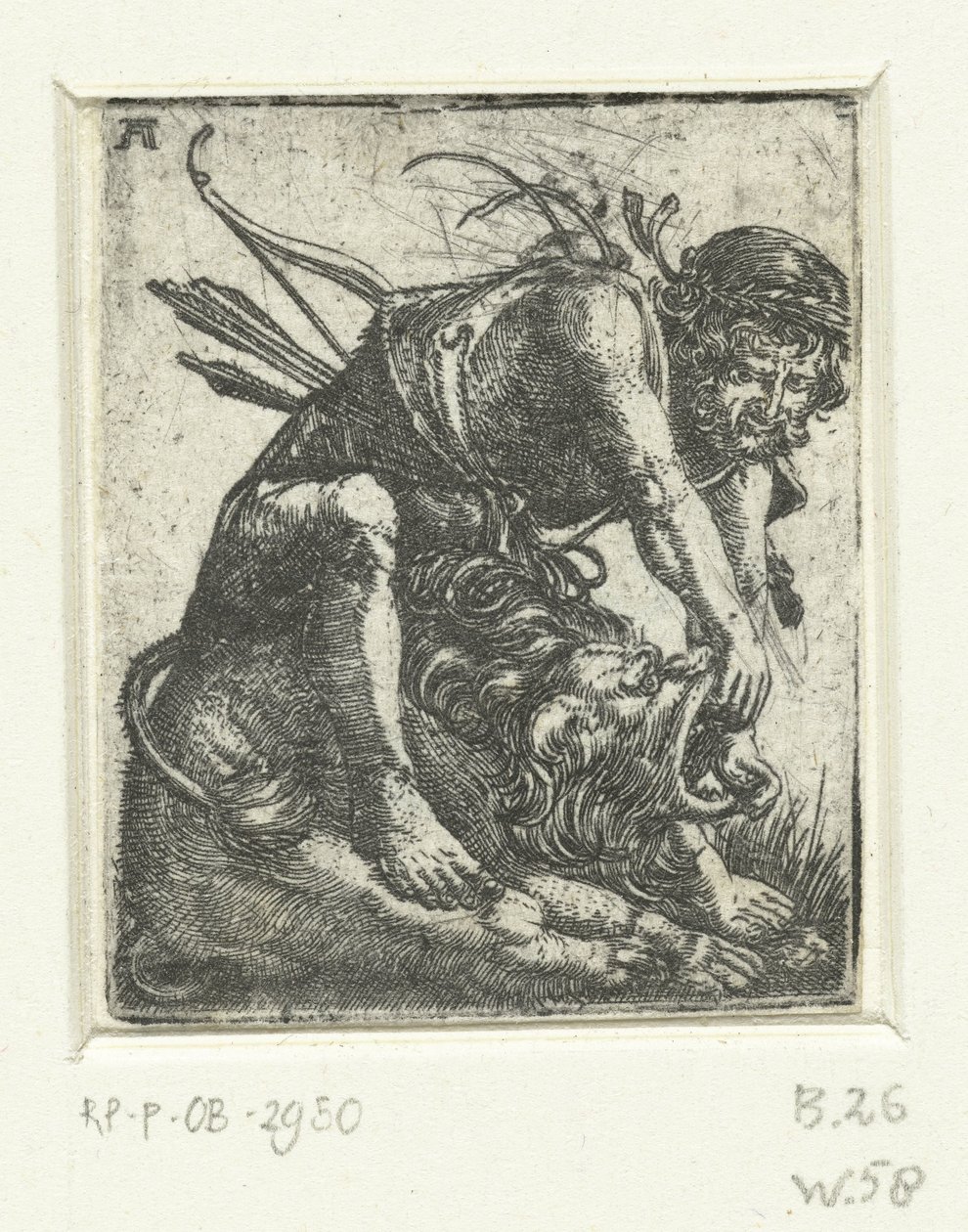 Herkules tötet den nemeischen Löwen von Albrecht Altdorfer
