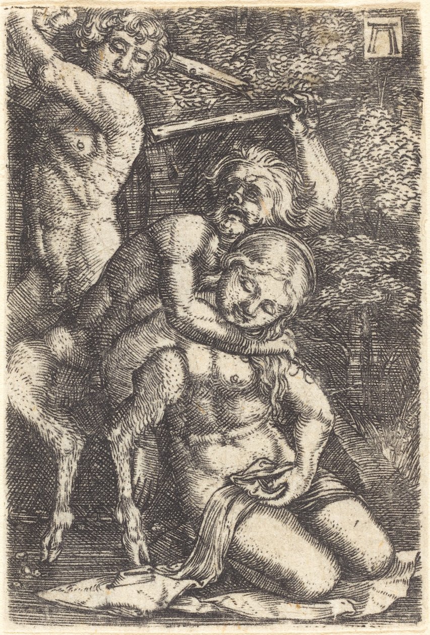 Zwei Satyrn kämpfen um eine Nymphe von Albrecht Altdorfer