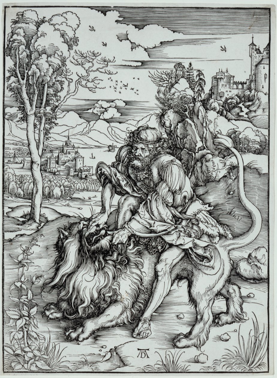 Samson erschlägt den Löwen von Albrecht Dürer