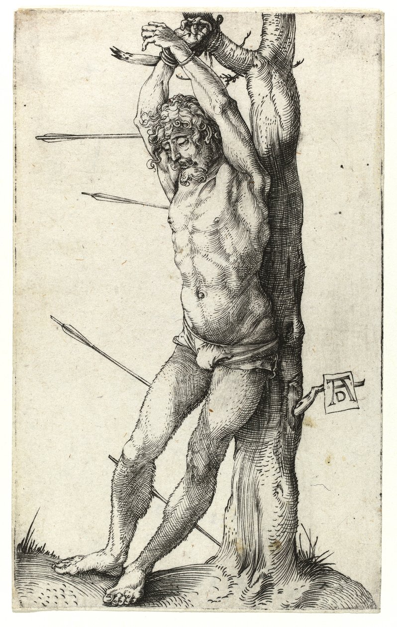 Der Heilige Sebastian an den Baum gebunden von Albrecht Dürer