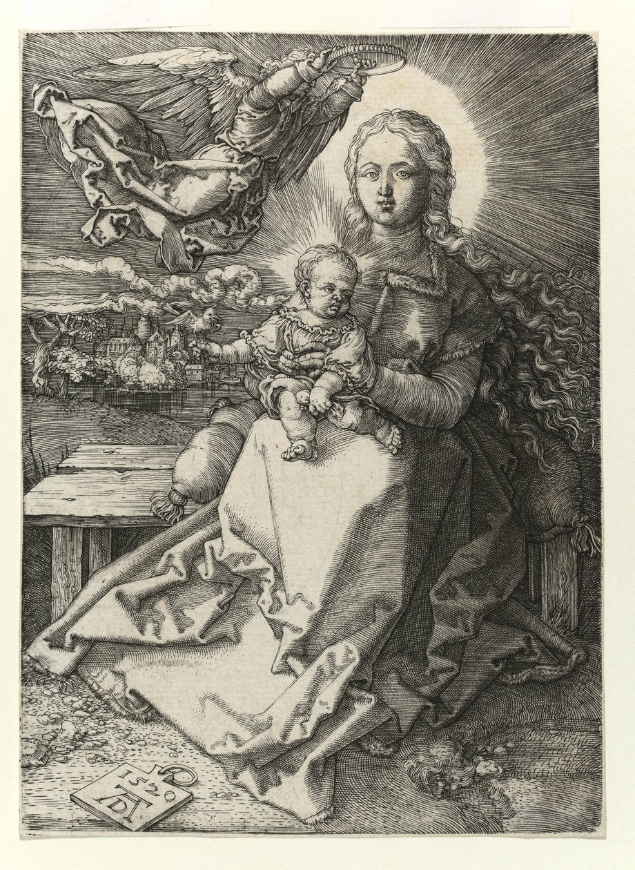 Die Madonna von einem Engel gekrönt, 1520 von Albrecht Dürer